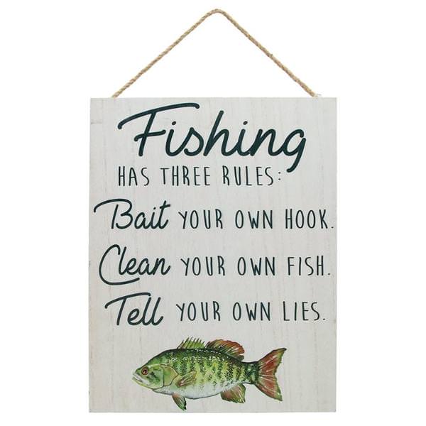 12" x 16" Bass Fishing Rules Wall Decor